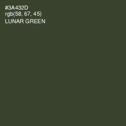 #3A432D - Lunar Green Color Image