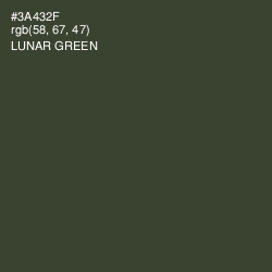 #3A432F - Lunar Green Color Image