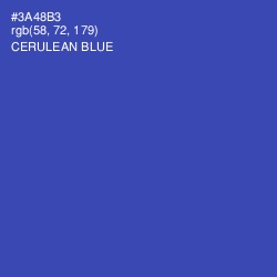 #3A48B3 - Cerulean Blue Color Image