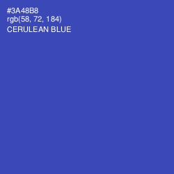 #3A48B8 - Cerulean Blue Color Image