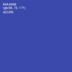 #3A49AB - Azure Color Image