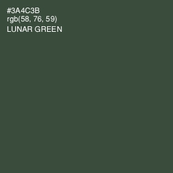 #3A4C3B - Lunar Green Color Image