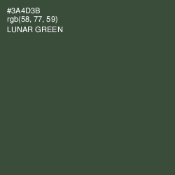 #3A4D3B - Lunar Green Color Image