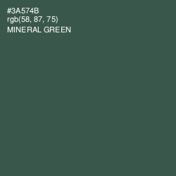 #3A574B - Mineral Green Color Image