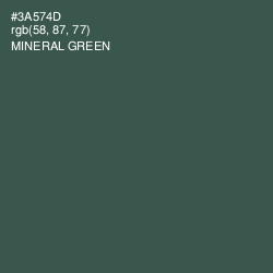 #3A574D - Mineral Green Color Image