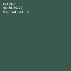 #3A594F - Mineral Green Color Image