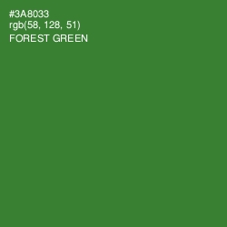 #3A8033 - Forest Green Color Image