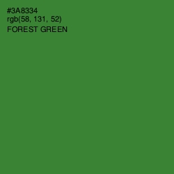 #3A8334 - Forest Green Color Image