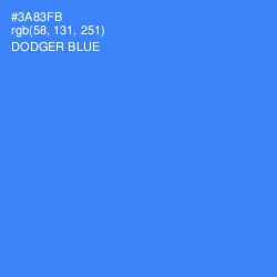 #3A83FB - Dodger Blue Color Image