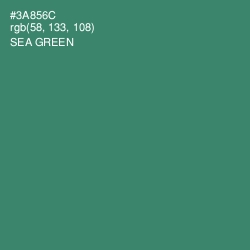 #3A856C - Sea Green Color Image