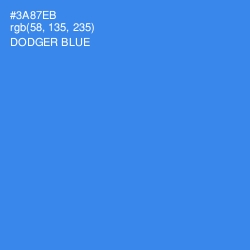 #3A87EB - Dodger Blue Color Image