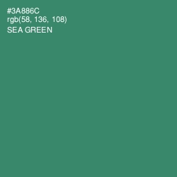 #3A886C - Sea Green Color Image