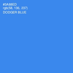 #3A88ED - Dodger Blue Color Image