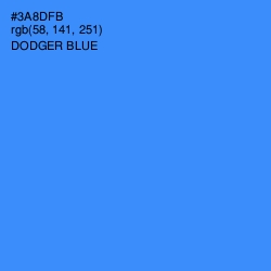 #3A8DFB - Dodger Blue Color Image