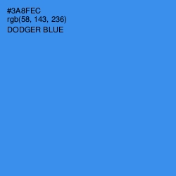 #3A8FEC - Dodger Blue Color Image