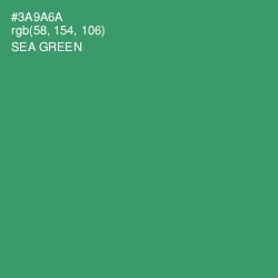 #3A9A6A - Sea Green Color Image