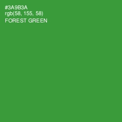 #3A9B3A - Forest Green Color Image