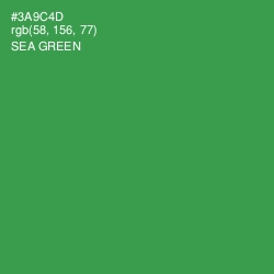 #3A9C4D - Sea Green Color Image