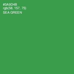 #3A9D4B - Sea Green Color Image