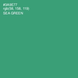 #3A9E77 - Sea Green Color Image