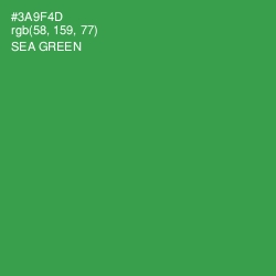 #3A9F4D - Sea Green Color Image