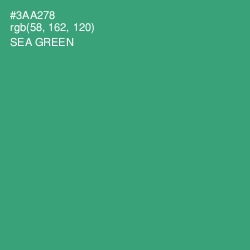 #3AA278 - Sea Green Color Image