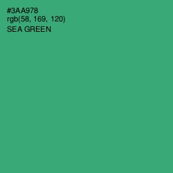 #3AA978 - Sea Green Color Image