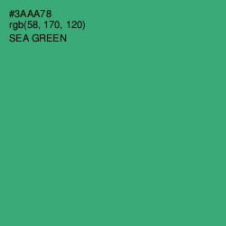 #3AAA78 - Sea Green Color Image