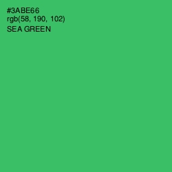 #3ABE66 - Sea Green Color Image