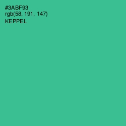 #3ABF93 - Keppel Color Image