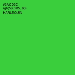 #3ACD3C - Harlequin Color Image