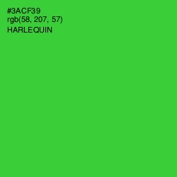 #3ACF39 - Harlequin Color Image