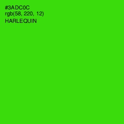 #3ADC0C - Harlequin Color Image