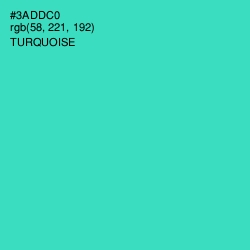 #3ADDC0 - Turquoise Color Image