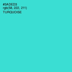 #3ADED3 - Turquoise Color Image