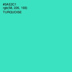 #3AE2C1 - Turquoise Color Image