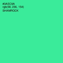 #3AEC9A - Shamrock Color Image