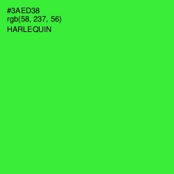 #3AED38 - Harlequin Color Image