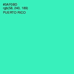 #3AF0BD - Puerto Rico Color Image