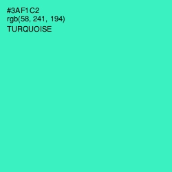 #3AF1C2 - Turquoise Color Image