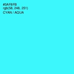 #3AF8FB - Cyan / Aqua Color Image