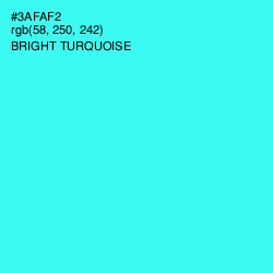 #3AFAF2 - Bright Turquoise Color Image