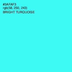 #3AFAF3 - Bright Turquoise Color Image