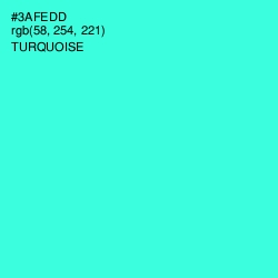 #3AFEDD - Turquoise Color Image