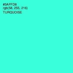 #3AFFD8 - Turquoise Color Image