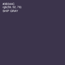 #3B344C - Ship Gray Color Image