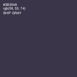 #3B354A - Ship Gray Color Image