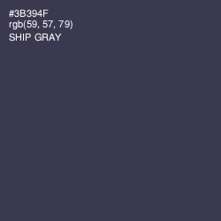 #3B394F - Ship Gray Color Image