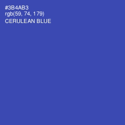 #3B4AB3 - Cerulean Blue Color Image