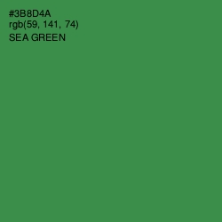 #3B8D4A - Sea Green Color Image